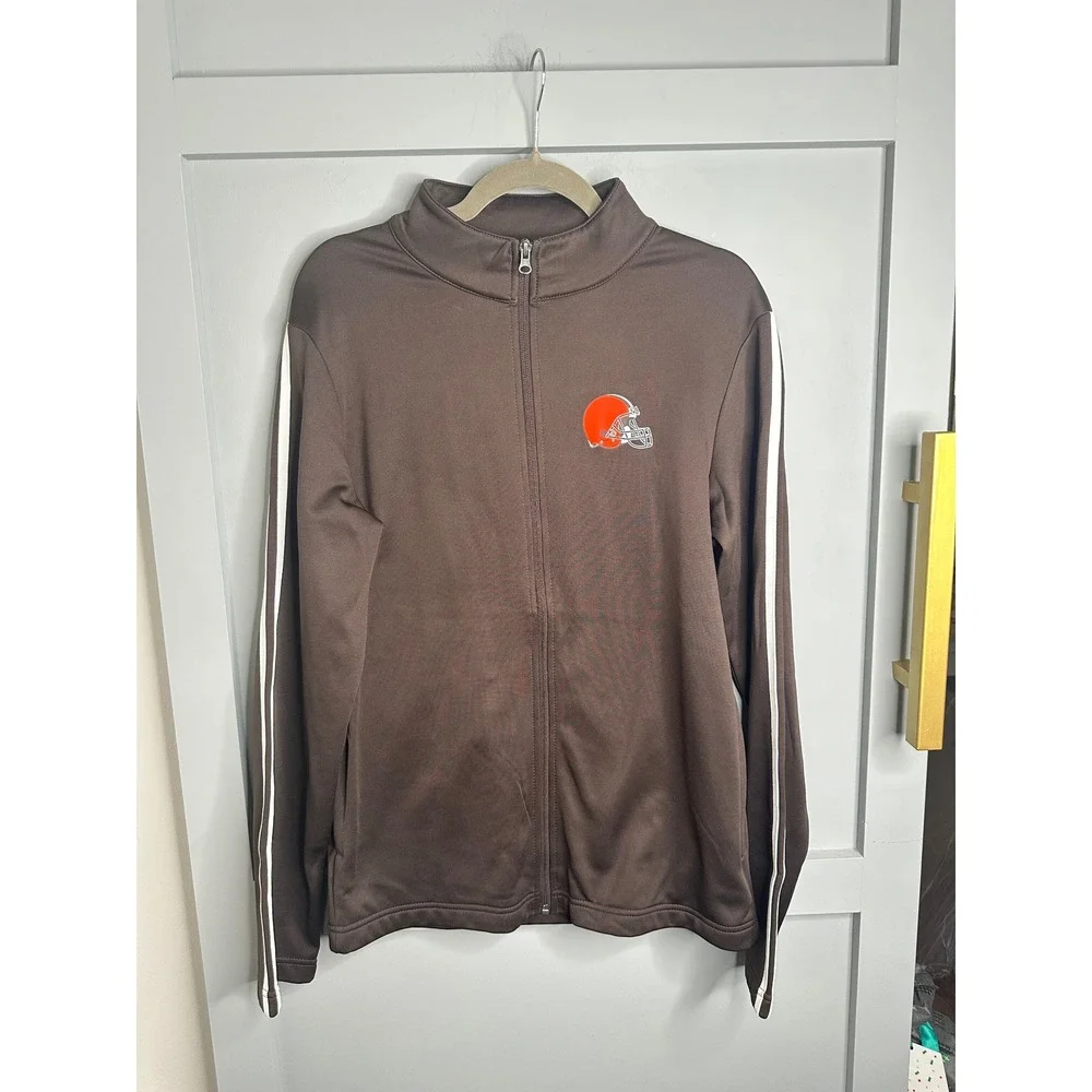 NFL Cleveland Browns Brown Full Zip Track Jacket Mens‎ Size Small Team Apparel